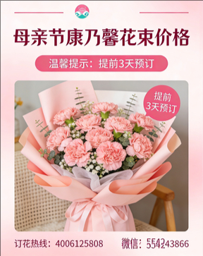 晋中榆社县花店母亲节康乃馨花束